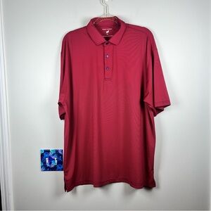 Horn Legend Red Blue Striped Performance Luxury Golf Polo Size XL Preppy